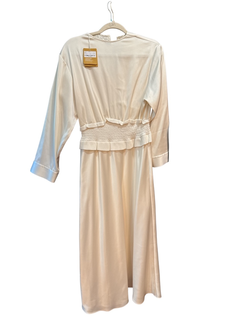 Sandro Silky Cream Long Sleeve Sleep Dress